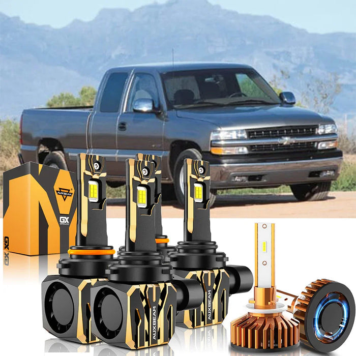 For 2000-2002 Chevrolet Silverado 1500 9005 9006 LED Headlight Bulbs Bundle