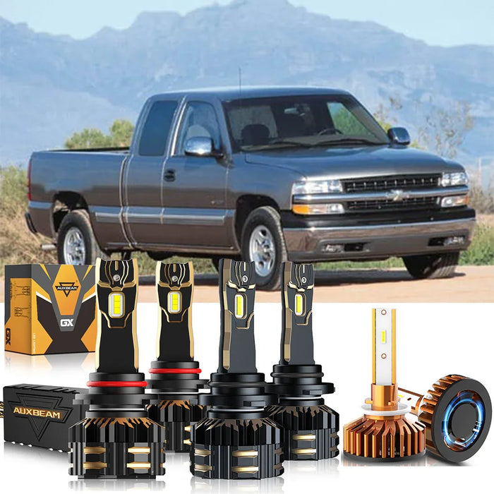 For 2000-2002 Chevrolet Silverado 1500 9005 9006 LED Headlight Bulbs Bundle