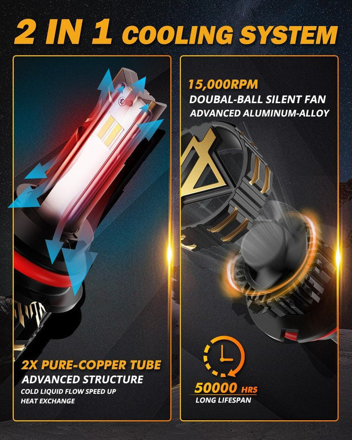 For 2000-2004 Ford Mustang 9007 LED Headlight Bulbs