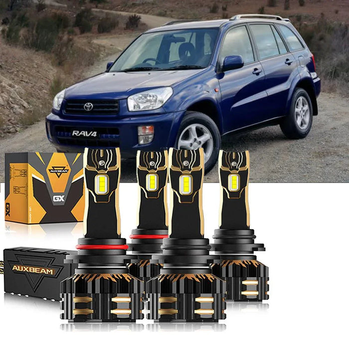For 2000 Toyota RAV4 9005 9006 LED Headlight Bulbs Bundle