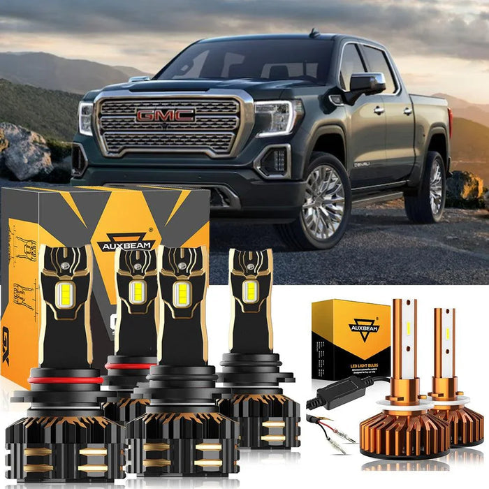 For 2001-2002 GMC Sierra 1500 HD 9005 9006 LED Headlight Bulbs Bundle