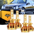 For 2001-2006 Mercedes-Benz CLK55 AMG with Halogen Headlamps F-16 Plus Series Built-in Canbus LED Light Bulbs High Low Beam Bundle