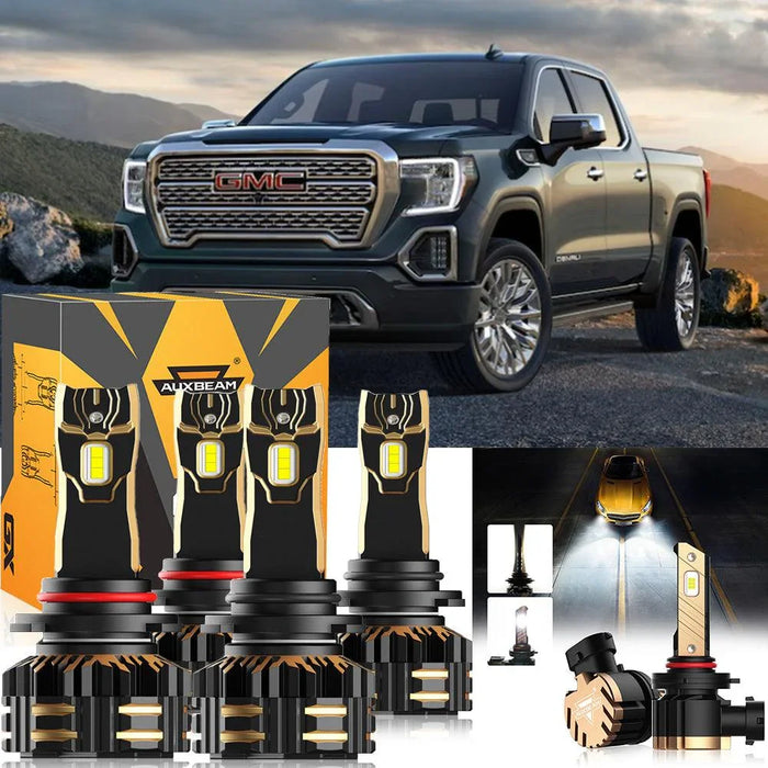 For 2003 GMC Sierra 1500 HD 9005 9006 LED Headlight Bulbs Bundle
