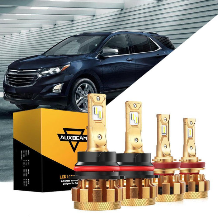 For 2005-2009 Chevrolet Equinox 9007/HB5 F-16 Plus Series Automotive Grade 14000LM LED Light Bulbs High Low Beam Bundle