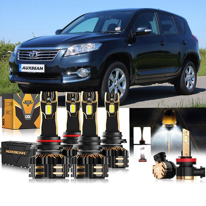 For 2006-2012 Toyota RAV4 9005 9006 LED Headlight Bulbs Bundle