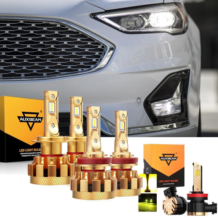 For 2006-2017 Ford Fusion F-16 Plus Series Built-in Canbus Automotive Grade 14000LM LED Light Bulbs High Low Beam Bundle