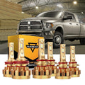 For 2009-2010 Dodge Ram 3500(with 4 headlamps) F-16 Plus Series Built-in Canbus Automotive Grade 14000LM LED Light Bulbs High Low Beam Bundle