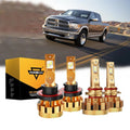 For 2010 Dodge Ram 2500(with 2 headlamps) F-16 Plus Series Built-in Canbus Automotive Grade 14000LM LED Light Bulbs High Low Beam Bundle