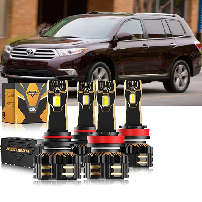For 2011-2013 Toyota Highlander 9005 H11 LED Headlight Bulbs Bundle
