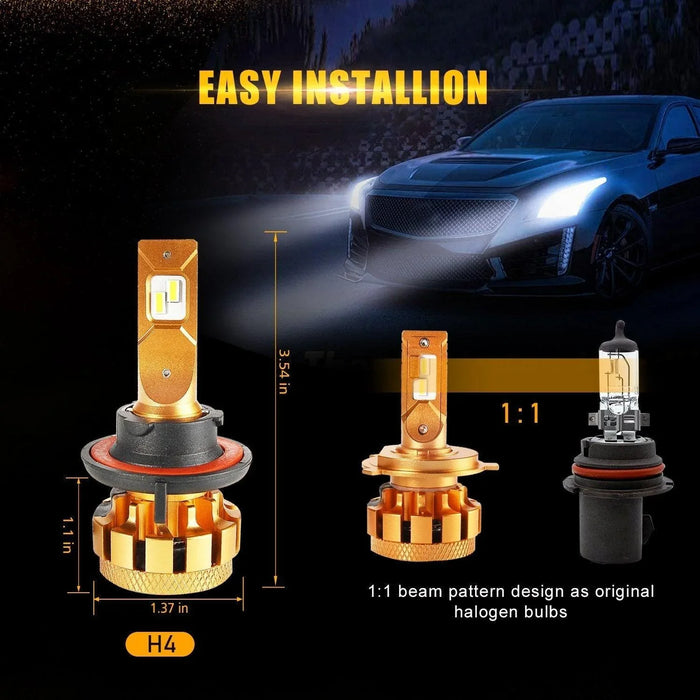 For 2011-2015 Ford F350 F-16 Plus Series H13 Built-in Canbus Automotive Grade 14000LM LED Light Bulbs High Low Beam Bundle