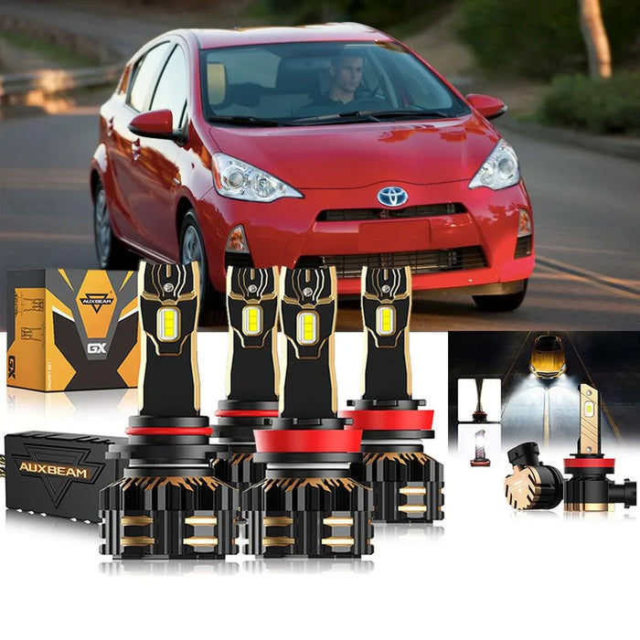 For 2012-2014 Toyota Prius C 9005 H11 LED Headlight Bulbs Bundle