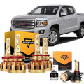 For 2015-2019 GMC Canyon F-16 Plus Series Built-in Canbus Automotive Grade 14000LM LED Light Bulbs High Low Beam Bundle