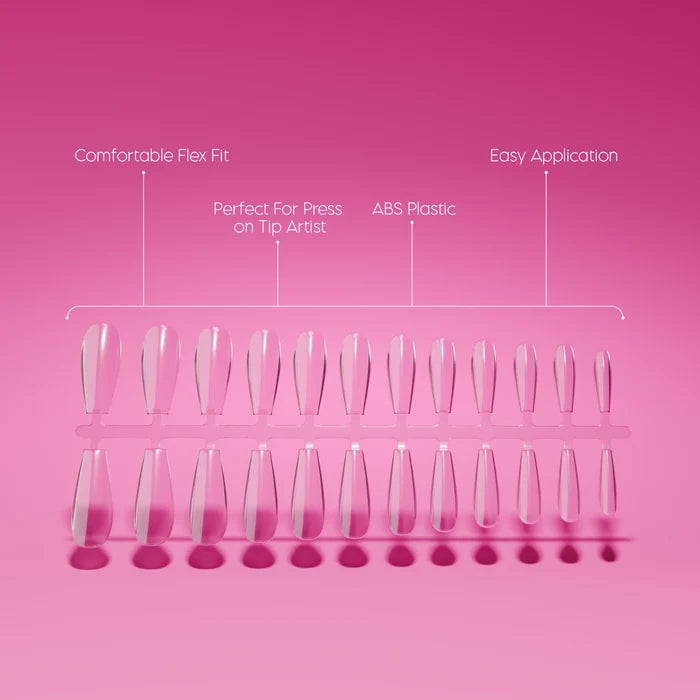Full Cover Clear Coffin Long Tips