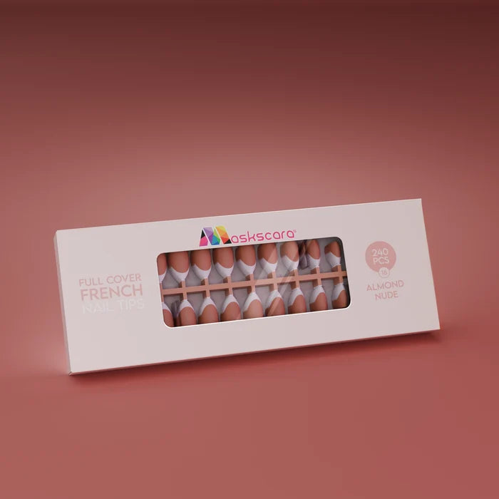 Full Cover French - Almond Nude Tips (16)