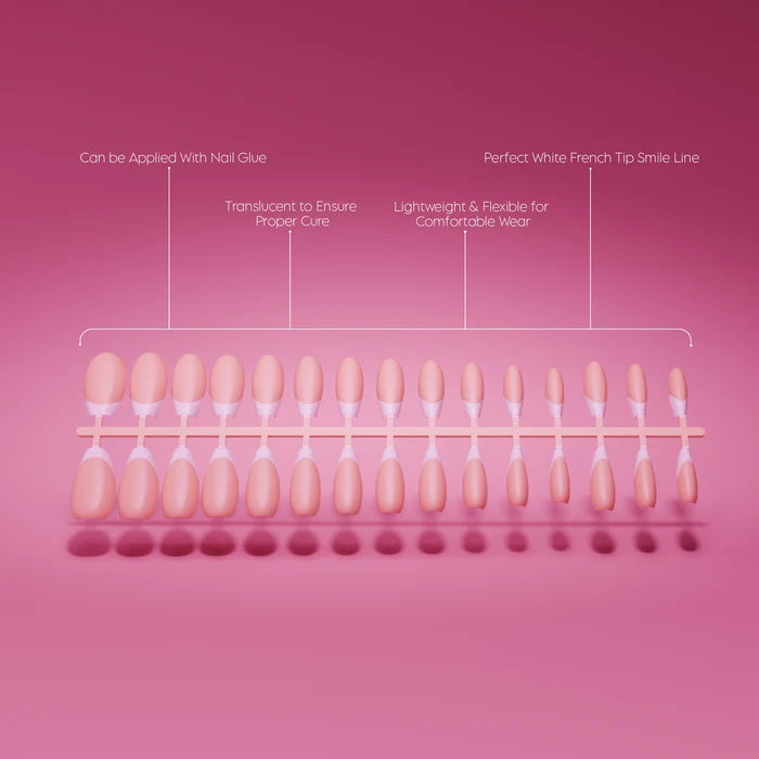 Full Cover French - Coffin Pink Tips (2)