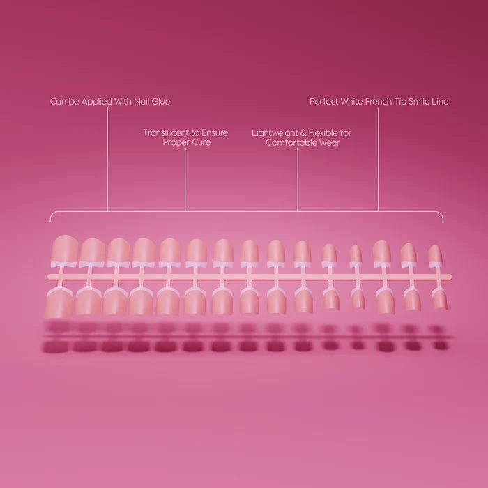 Full Cover French - Short Square Pink Tips (12)