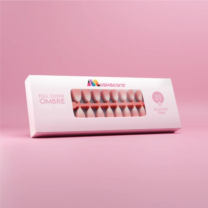 Full Cover Ombre Nail Tips - Almond Pink 3P