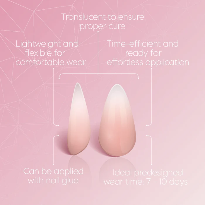 Full Cover Ombre Nail Tips - Almond Pink 3P