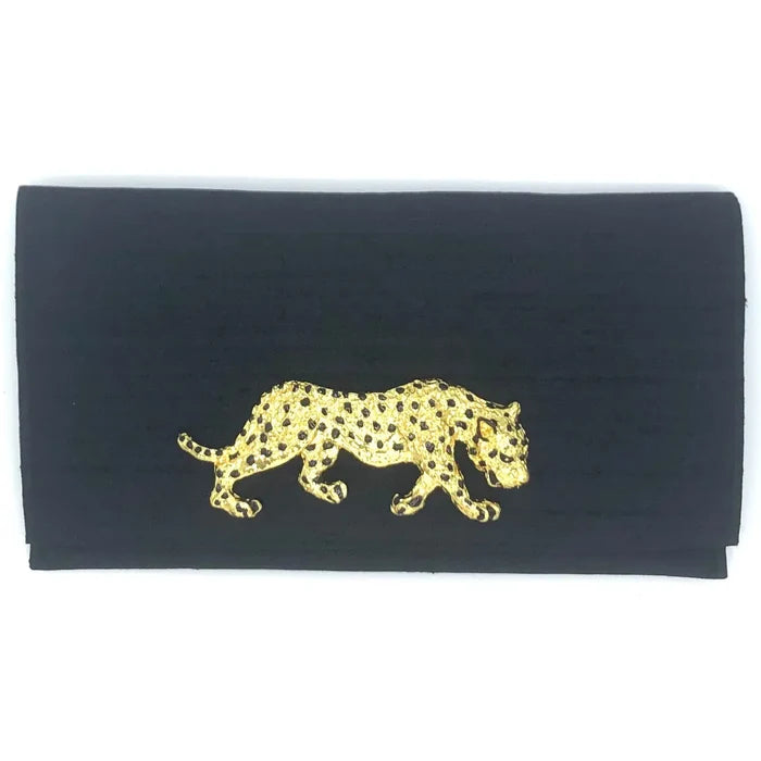 Garland Bag Ruth Clutch  - Dupioni Silk with Leopard Clasp