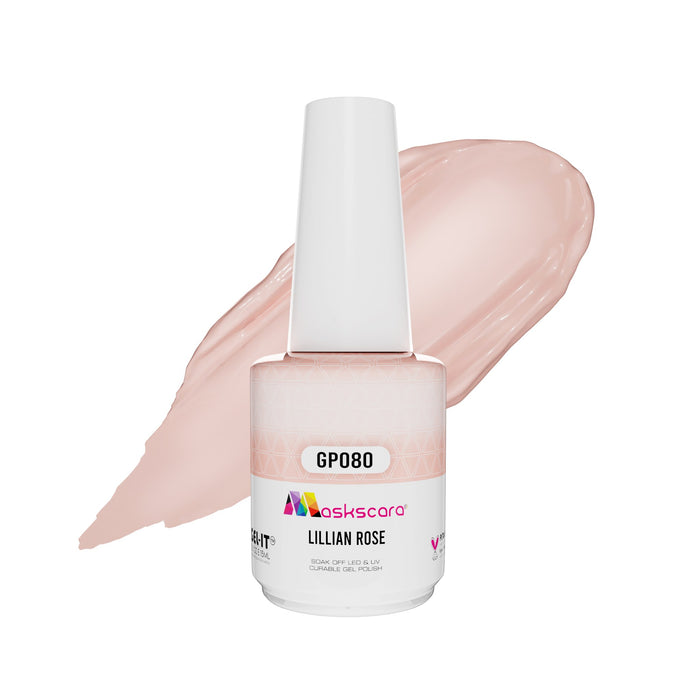 <img scr = “ GP080 Lilian Rose.jpeg” alt = “French Nude gel polish colour by the brand Maskscara”>