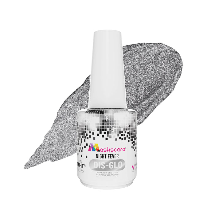 <img scr = “ GP1001 Night Fever.jpeg” alt = “Sliver Reflective Gel gel polish colour by the brand Maskscara”>