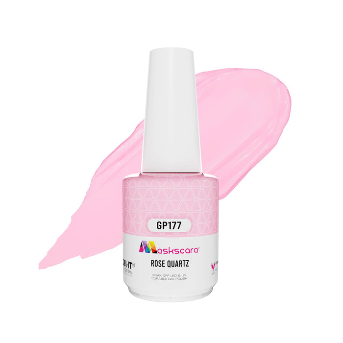 <img scr = “ GP177 Rose Quartz.jpeg” alt = “Ice Cream Pink gel polish colour by the brand Maskscara”>