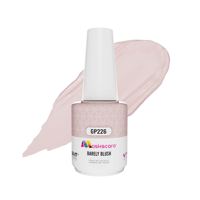 <img scr = “ GP226 Barely Blush.jpeg” alt = “Nude Pink gel polish colour by the brand Maskscara”>