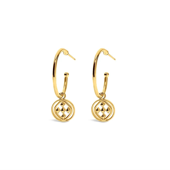 * Gracewear Medallion Small Hoops -(gold or silver)