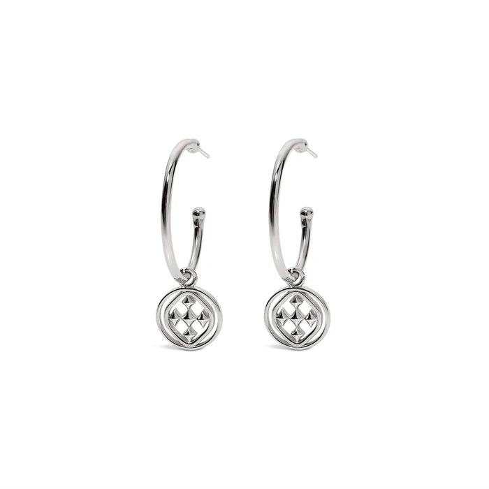 * Gracewear Medallion Small Hoops -(gold or silver)