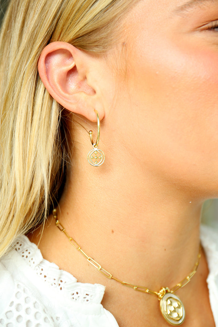 * Gracewear Medallion Small Hoops -(gold or silver)