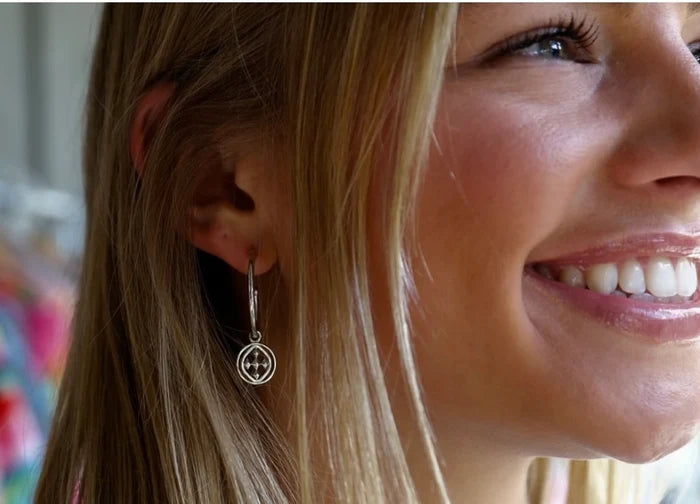 * Gracewear Medallion Small Hoops -(gold or silver)