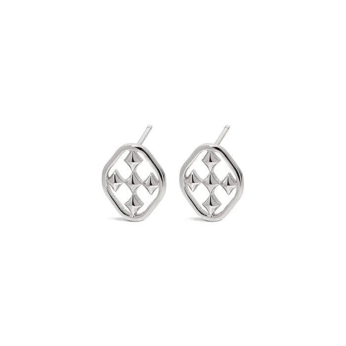 Gracewear Shield Post Earrings  - Gold or Silver