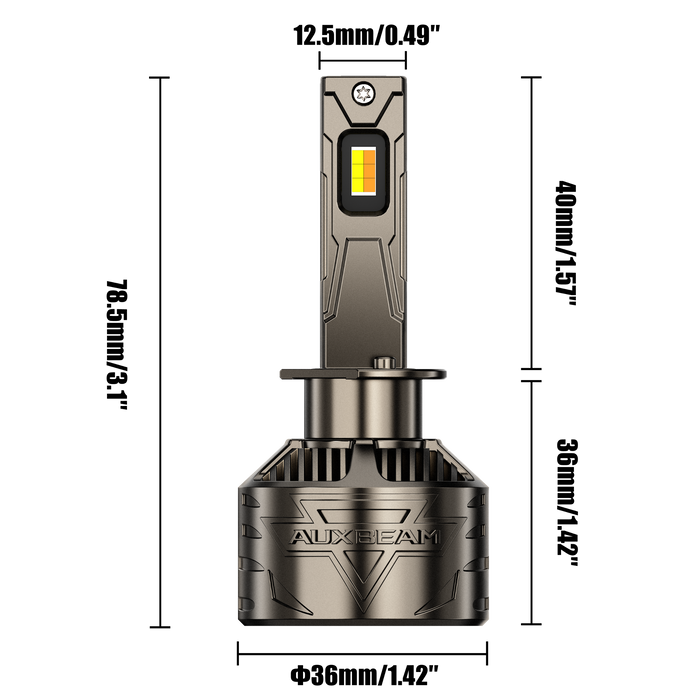 🆕H1 LED Bulb Fog Light/Low Beam Lighs 120W 25000LM CT60 Series, with App Control Via Bluetooth & Dual Color Switchback – Cost-Effective Choice | 2 Bulbs