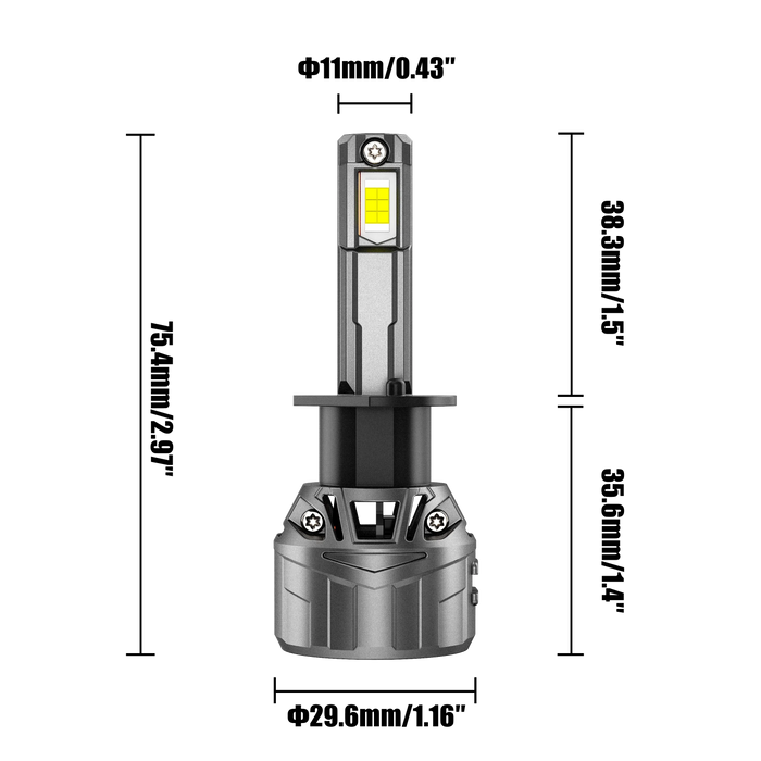 🆕H1 LED Headlight Bulbs 100W 22000LM F18 Series 1:1 Mini Size 6500K Cool White | 2 Bulbs