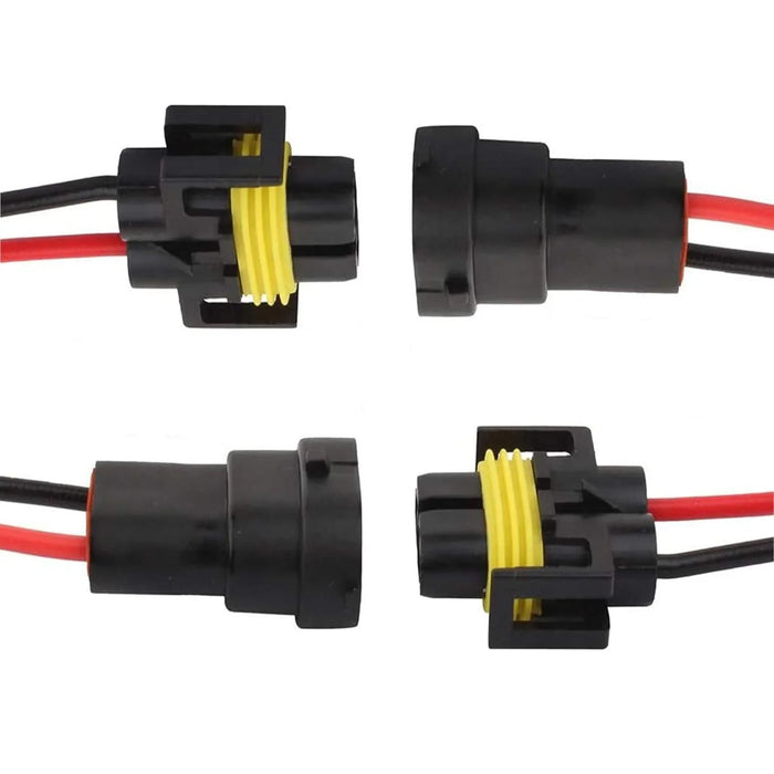 H11 LED Headlight Socket Male & Female Adapter Wiring Harness Connector for Headlight/Fog Light 4pcs/Set
