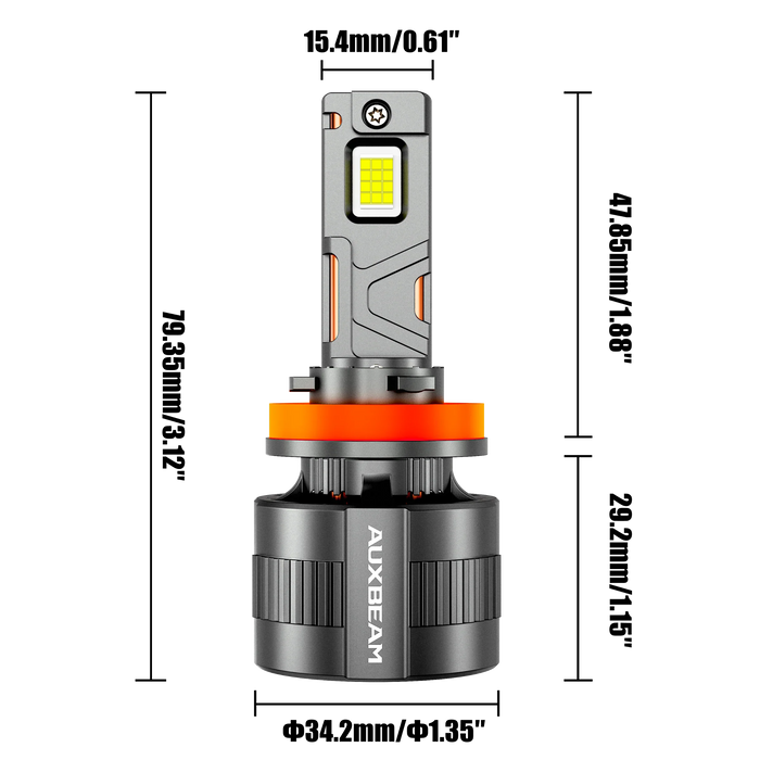 🆕H11+H11 LED Headlight Bulbs 130W 32000LM F35 Series Dual Compatibility 12V/24V 6500K Cool White | 4 Bulbs