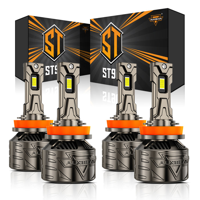 H11+H11 LED Headlight Bulbs 180W 35000LM ST90 Series High Power 6500K Cool White | 4 Bulbs