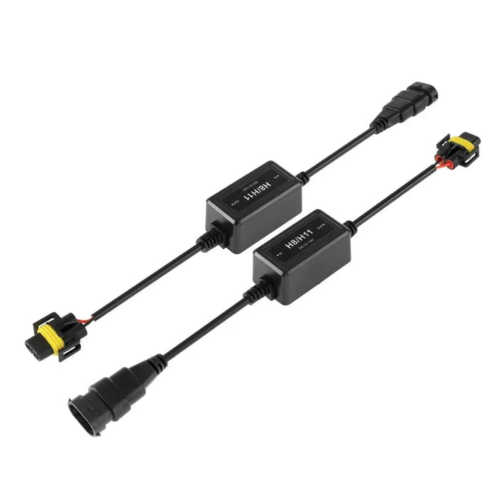 H11/H9/H8 C10-MODEL Enhanced LED Headlight Bulbs Canbus Decoder Anti-Flicker Hyper Flash No Warning Harness Resistor Conversion Kit 2pcs/set