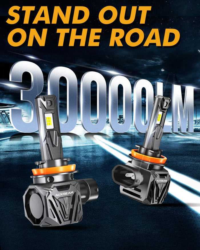 🆕H11/H9/H8 LED Headlight Bulbs Q40 Series Ultra-High Brightness 120W 30000LM 6500K Cool White | 2 Bulbs