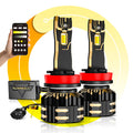 🆕H11/H9/H8/H16JP LED Bulb Fog Light/Low Beam Lighs 110W 25000LM GX Bi-Color Smart Series, with App Control Via Bluetooth & Dual Color Switchback | 2 Bulbs