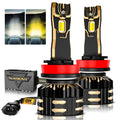 H11/H9/H8/H16JP LED Bulb Fog Lights/Low Beam Lights 110W 25000LM GX Bi-Color Series High Power & Brightness Dual Color Switchback | 2 Bulbs