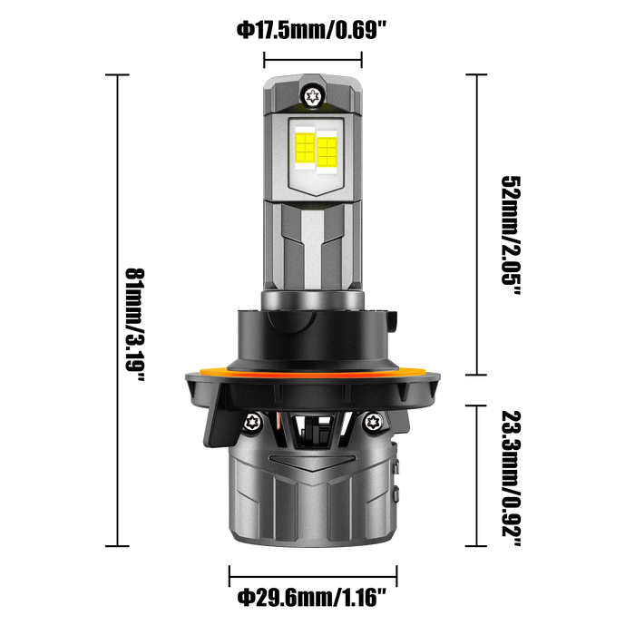 🆕H13/9008 LED Headlight Bulbs 100W 22000LM F18 Series 1:1 Mini Size 6500K Cool White | 2 Bulbs