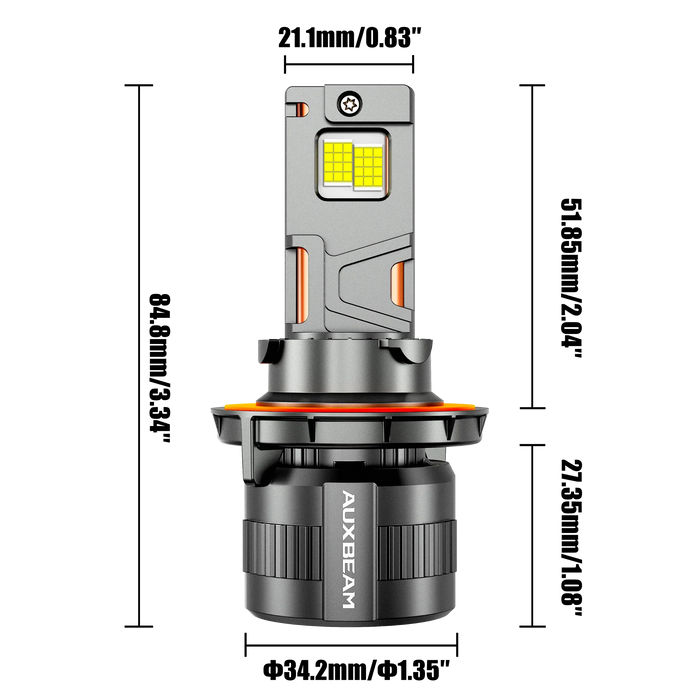 🆕H13/9008 LED Headlight Bulbs 130W 32000LM F35 Series Dual Compatibility 12V/24V 6500K Cool White | 2 Bulbs