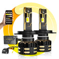 H4 LED Headlight Bulbs 110W 25000LM GX Bi-Color Smart Series, with App Control Via Bluetooth & Dual Color Switchback | 2 Bulbs