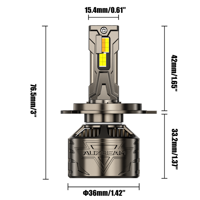 🆕H4 LED Headlight Bulbs 120W 25000LM CT60 Series,, with App Control Via Bluetooth & Dual Color Switchback – Cost-Effective Choice | 2 Bulbs