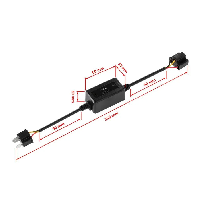 H4/9003 C10-MODEL Enhanced LED Headlight Bulbs Canbus Decoder Anti-Flicker Hyper Flash No Warning Harness Resistor Conversion Kit 2pcs/set