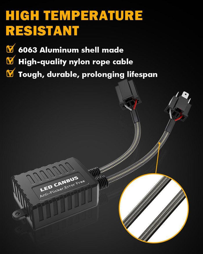 H4/9003 C20-Model Decoder-Pro Enhanced Led Headlight Bulbs Canbus Decoder Harness Resistor Conversion Kit 2pcs/set