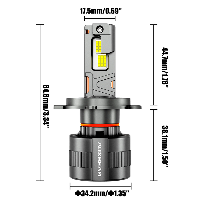 🆕H4/9003 LED Headlight Bulbs 130W 32000LM F35 Series Dual Compatibility 12V/24V 6500K Cool White | 2 Bulbs