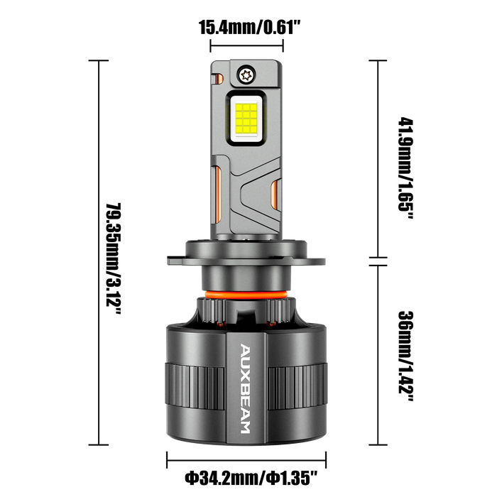 🆕H7 LED Headlight Bulbs 130W 32000LM F35 Series Dual Compatibility 12V/24V 6500K Cool White | 2 Bulbs
