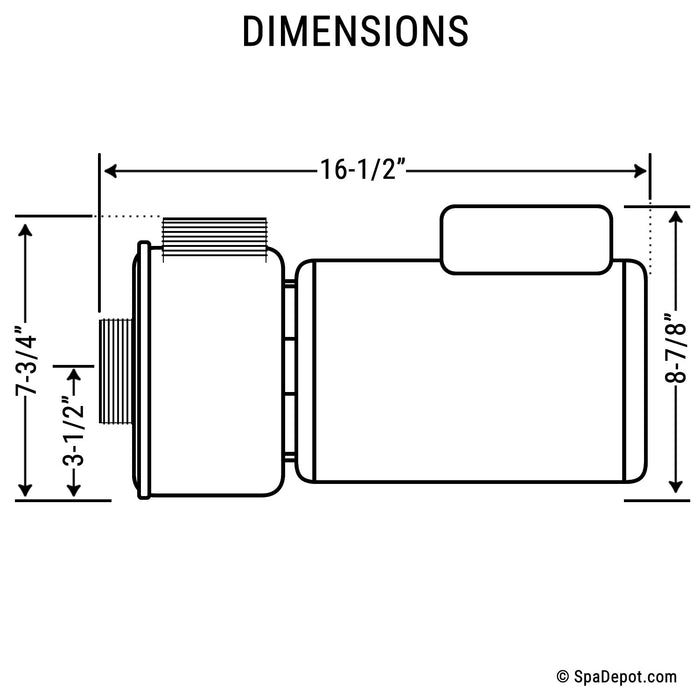 HydroMaster Pump for Jacuzzi­® Sundance® Spas 6500-352 - 1Spd 56Fr 240V
